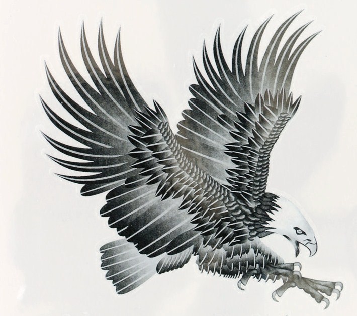 Breathtaking grey eagle attacking his prey tattoo design