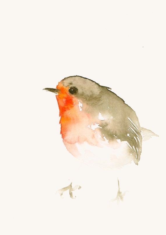 Brown-and-orange watercolor sparrow tattoo design