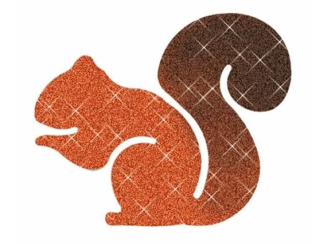 Brown glittering squirrel silhouette tattoo design