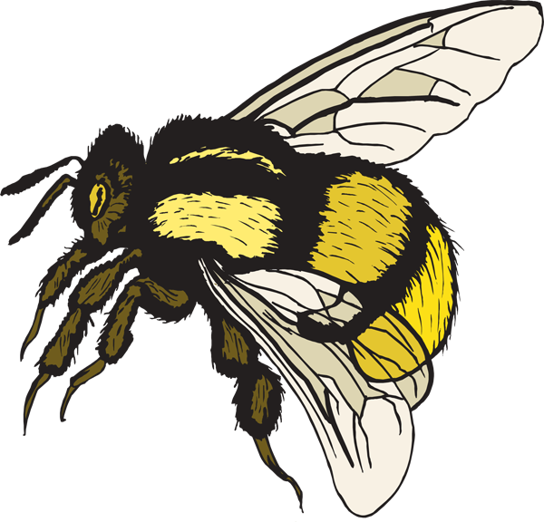 Cartoon colorful bumble bee tattoo design