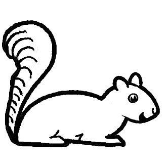 Cartoon outline squirrel tattoo design
