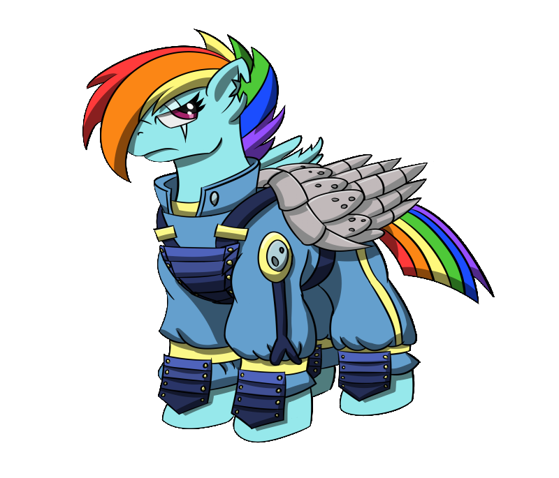 Download Cartoon pegasus in working suit with rainbow mane and tait ...