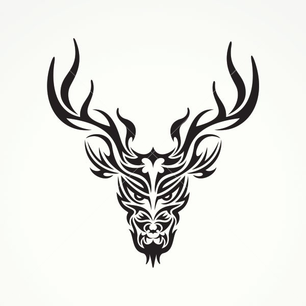 Charming tribal deer tattoo design