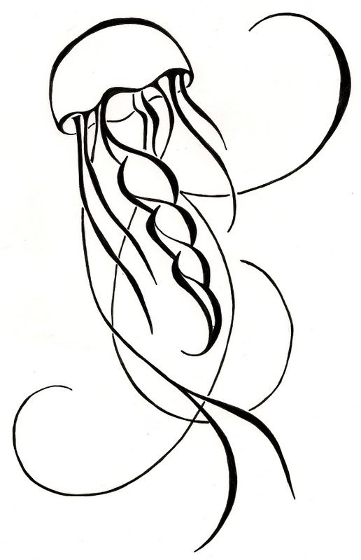 Chic tribal jellyfish tattoo design