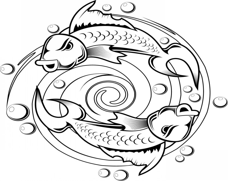 Circle-swimming fishes tattoo design