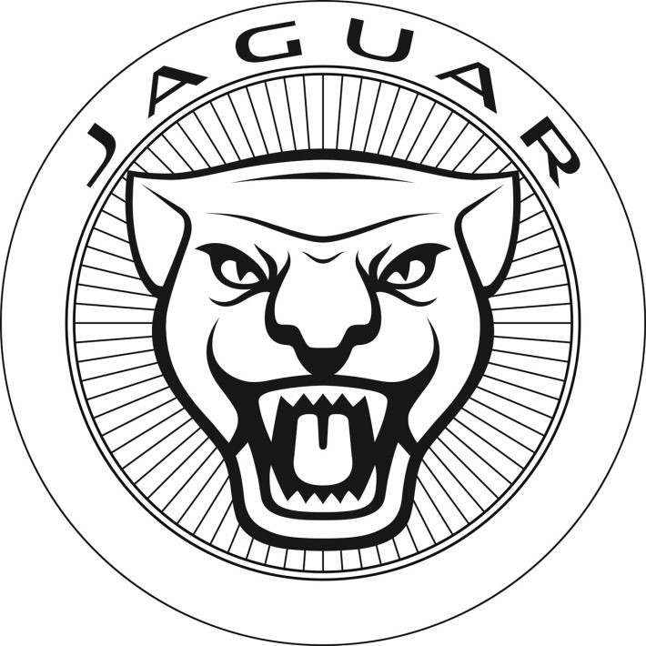 Colorless jaguar head in lettered circle frame tattoo design
