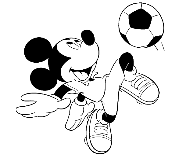 Cool Mickey Mouse playing football tattoo design