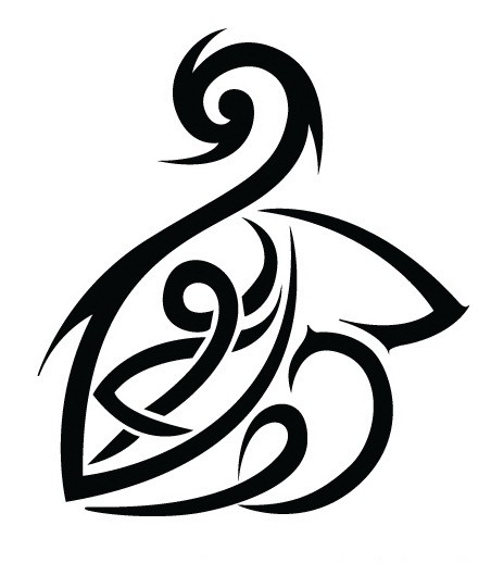 Cool abstract swan tattoo design by Chaos Wolf