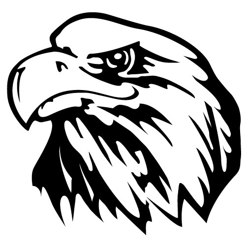 Cool black-contour eagle head tattoo design