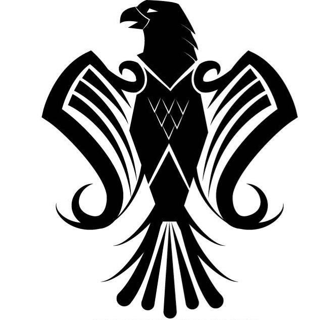 Cool black heraldic eagle tattoo design