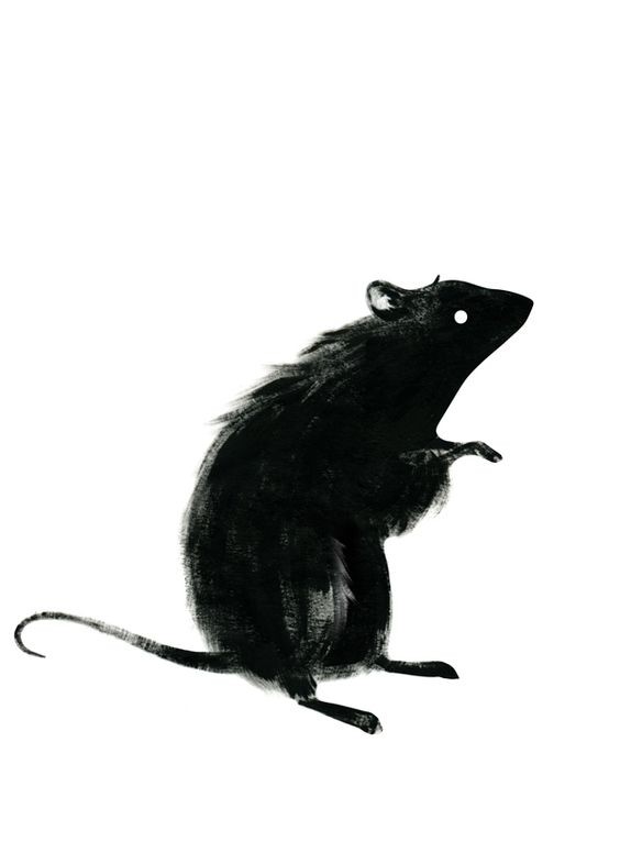 Cool black white-eyed mouse tattoo design
