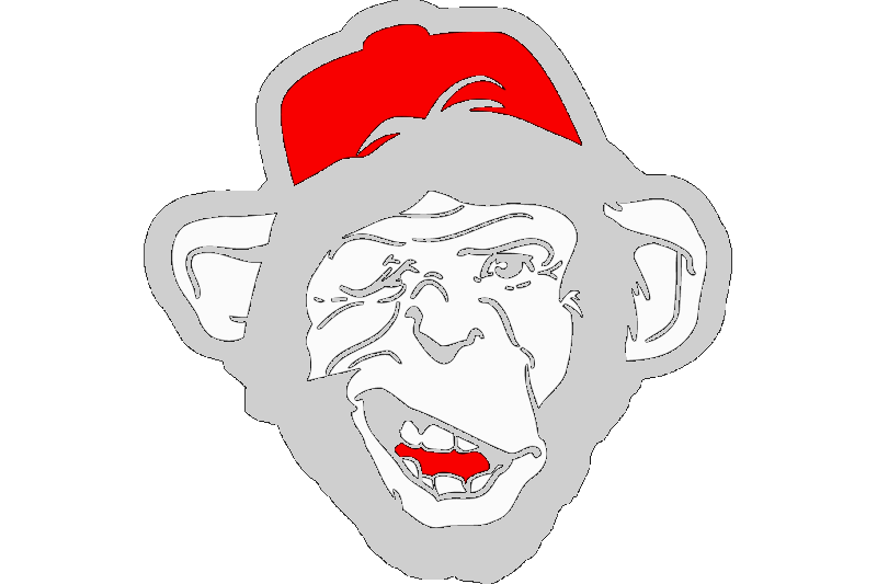 Cool cartoon winking chimpanzee in red cap tattoo design