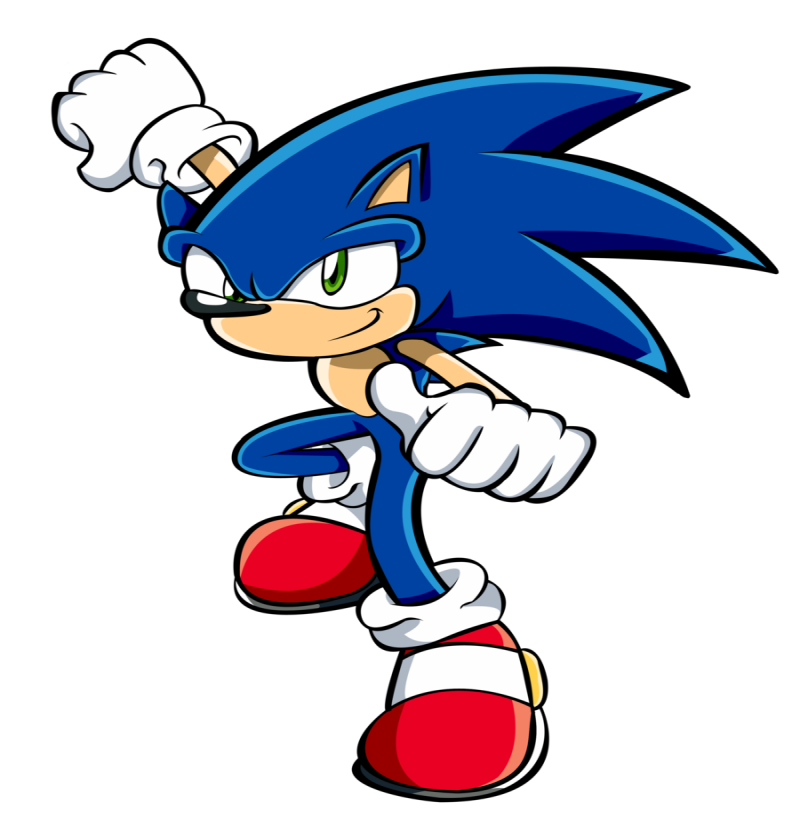 Cool colored sonic the hedgehog ready to fight tattoo design by Hawke525