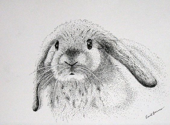 Cool dotwork rabbit muzzle tattoo design