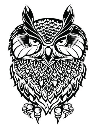Cool fat tribal owl tattoo design