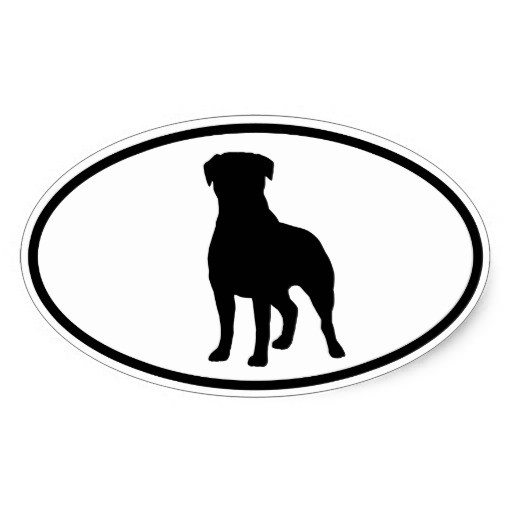 Cool full-black rottweiler logo tattoo design