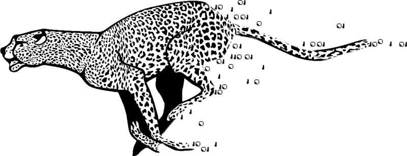 Cool outline cheetah rushing forward tattoo design