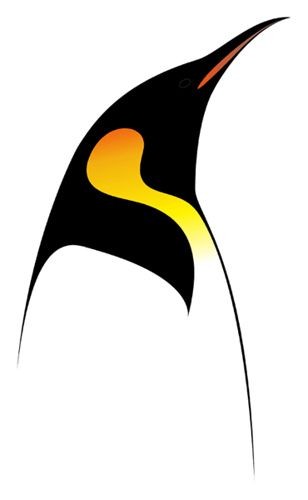Cool penguin with yellow neck tattoo design
