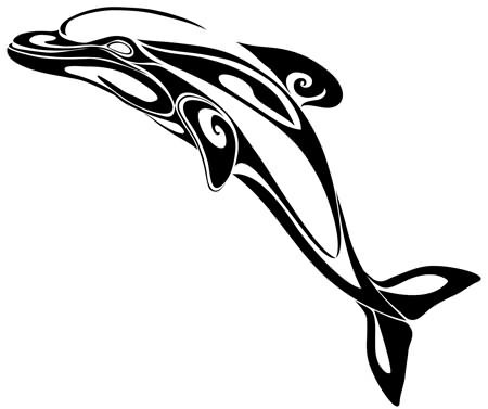 Cool tribal dolphin tattoo design