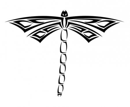 Cool tribal dragonfly tattoo design