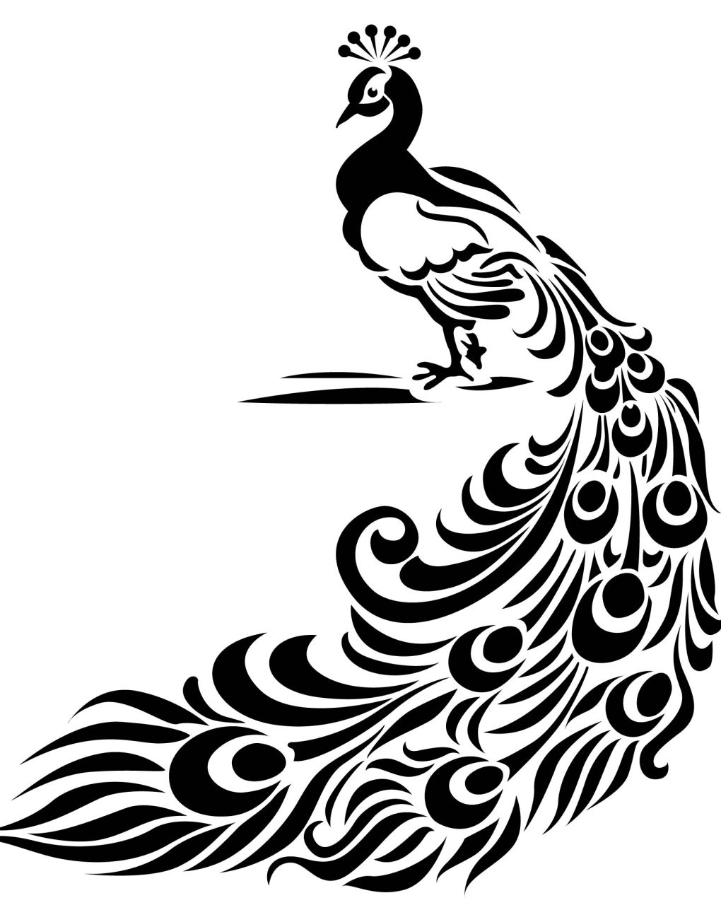 Cool tribal peacock tattoo design