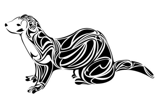 Cool tribal rodent turn to the left tattoo design