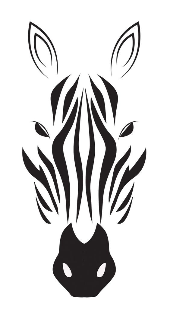 Cool tribal zebra muzzle tattoo design