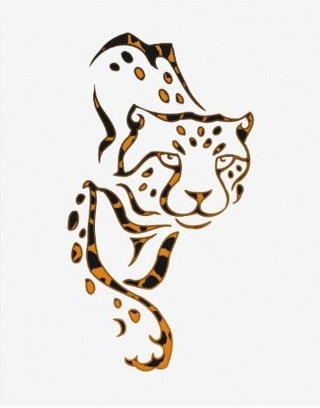 Creeping leopard tattoo design for henna