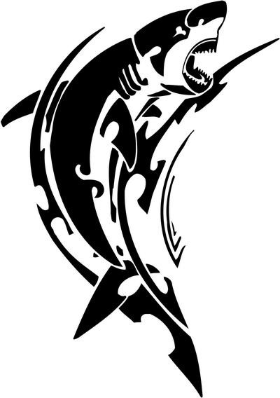Cryint tribal shark tattoo design