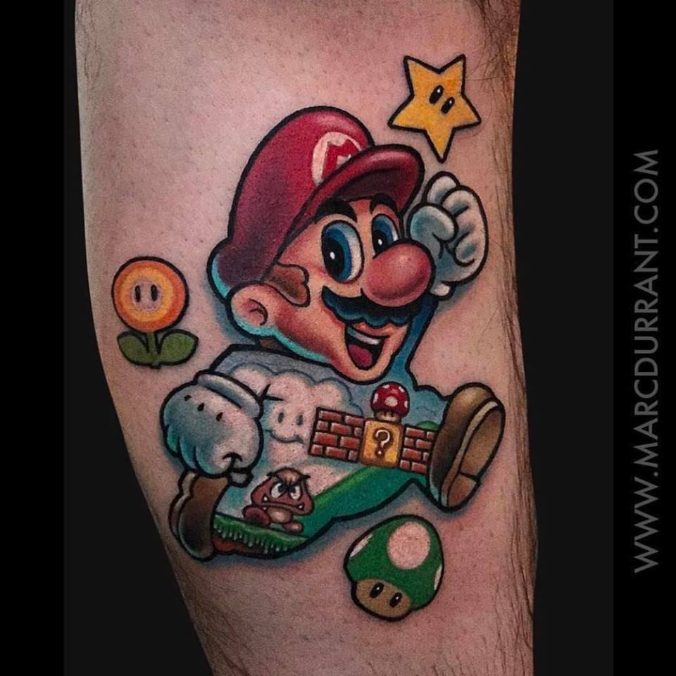 Cute Super Mario tattoo