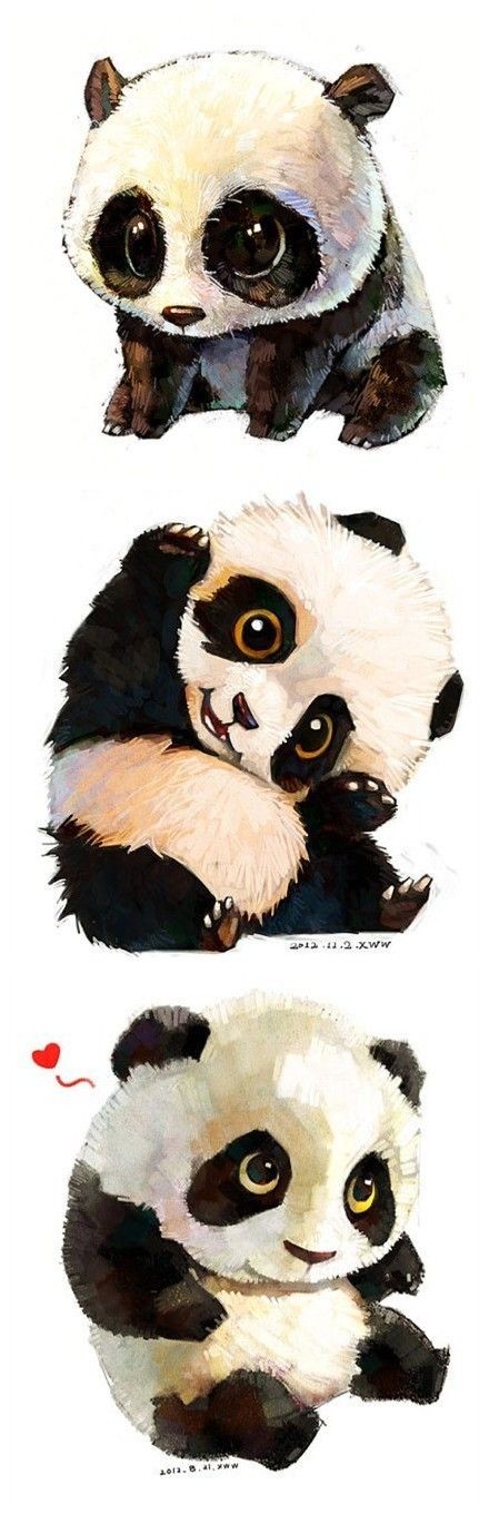 Cute animated fluffy panda baby tattoo designs