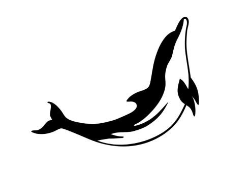 Cute black-and-white hogging dolphin tattoo design