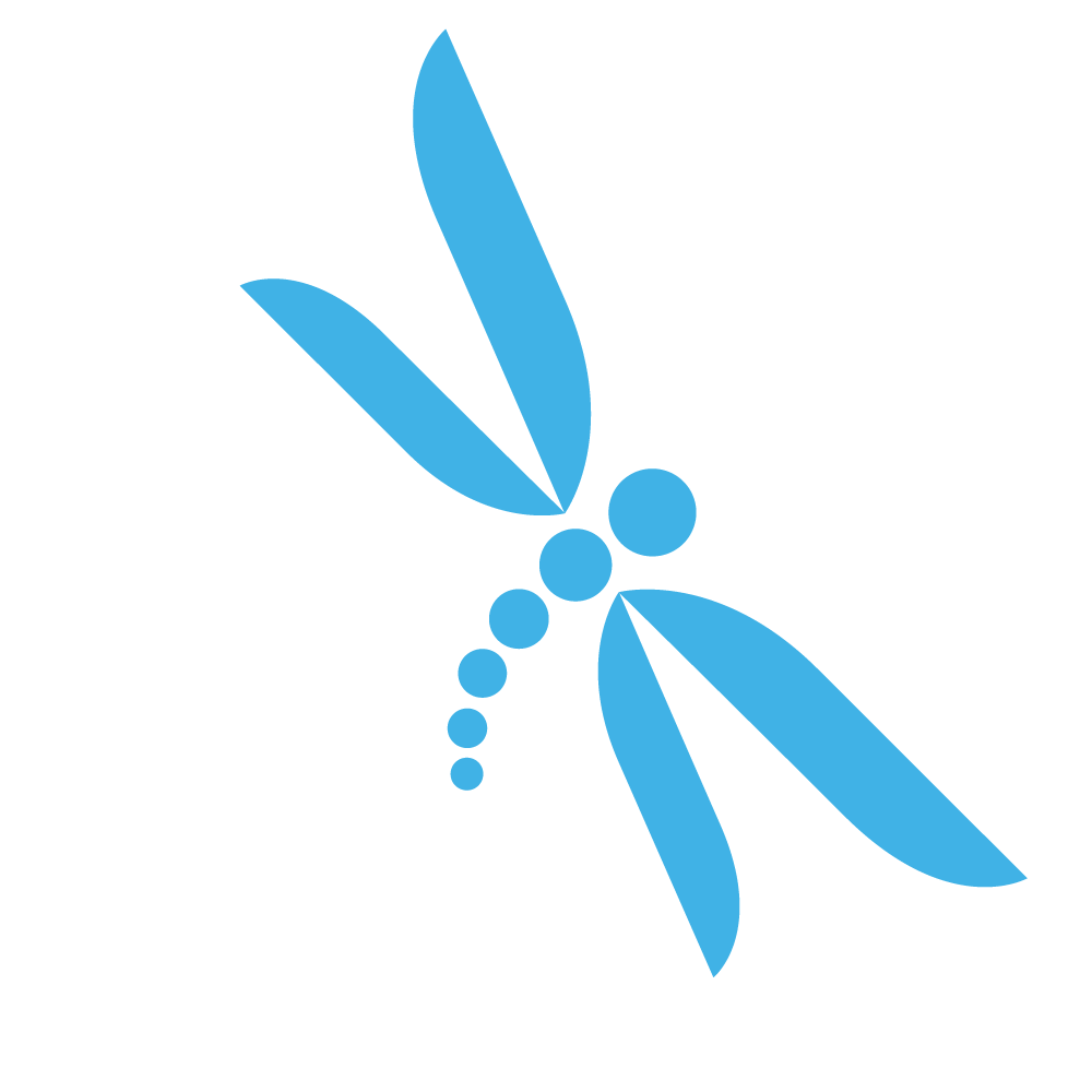 Cute blue-color dragonfly tattoo design