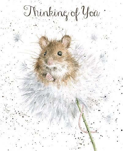 Cute brown mouse sitting in fluffy dandelion tattoo design