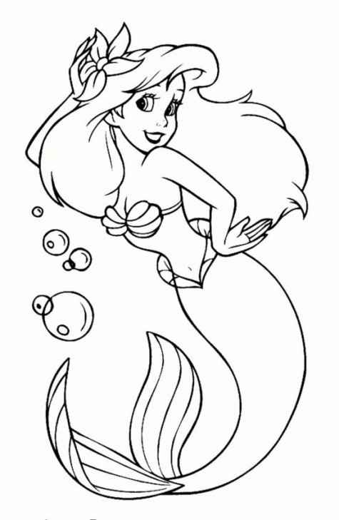 Cute cartoon outline mermaid tattoo design