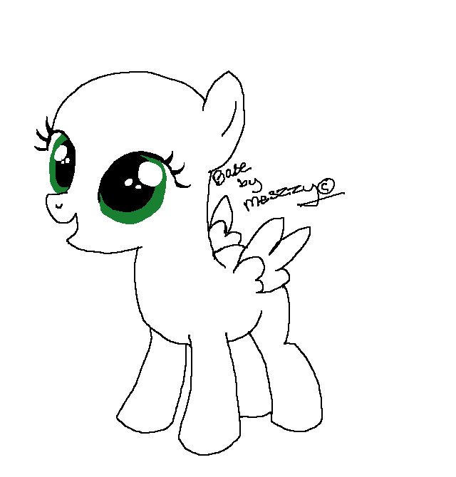 Pegasus bonito dos desenhos animados com design de tatuagem de olhos verdes por Meszzy