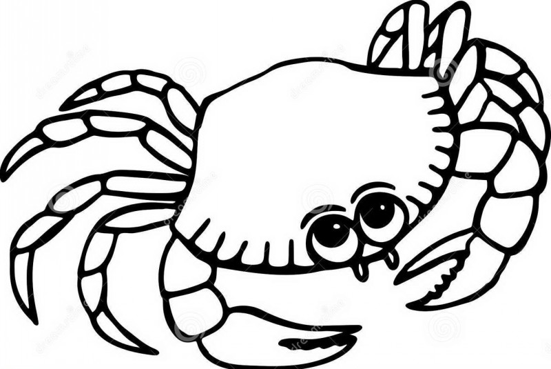 Cute cartoon uncolored crab tattoo design