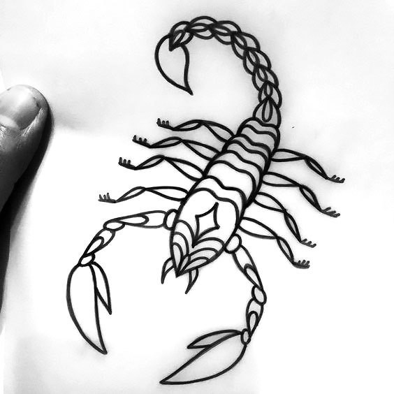 Cute colorless old school scorpion tattoo design