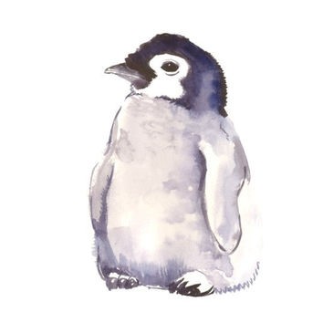 Cute just hatched penguin tattoo design