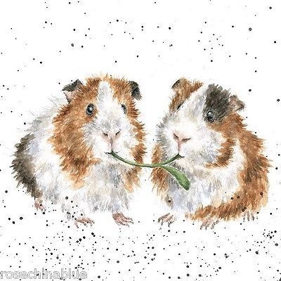 Cute watercolor rodents eating green herbal stem tattoo design