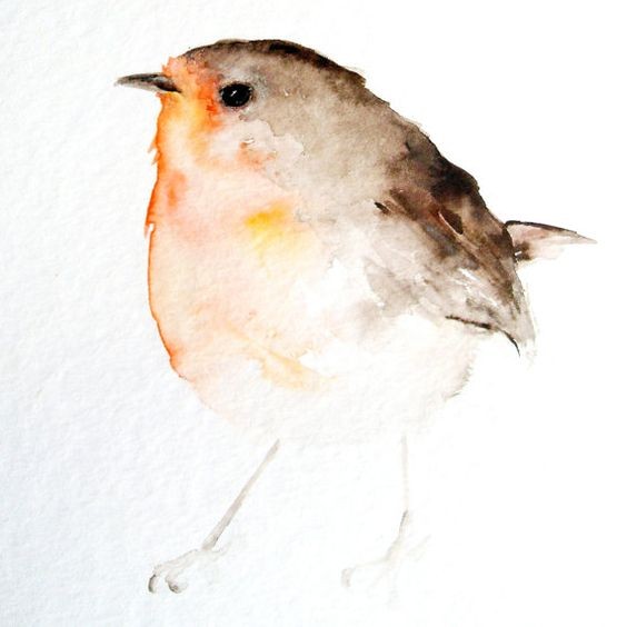 Cute watercolor sparrow tattoo design