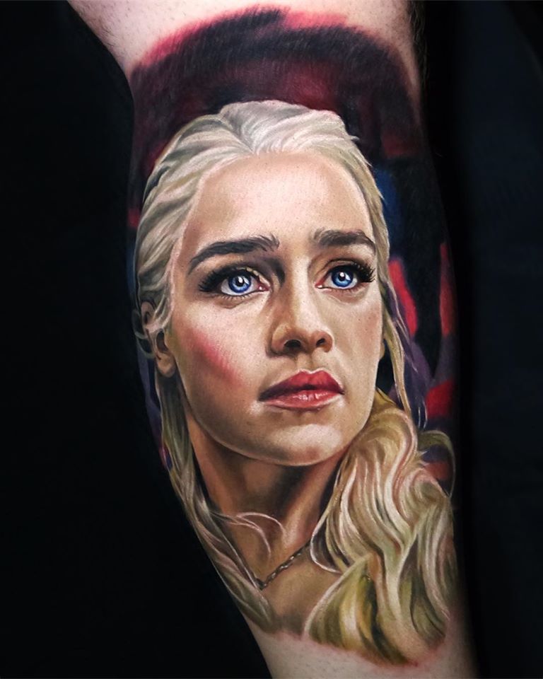 Daenerys Stormborn, Mother of Dragons from Games of Thrones tattoo