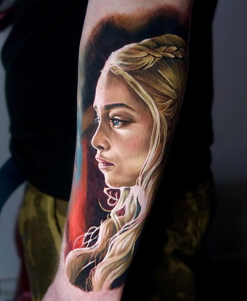 Daenerys mother of dragons frome Game of Thrones tattoo