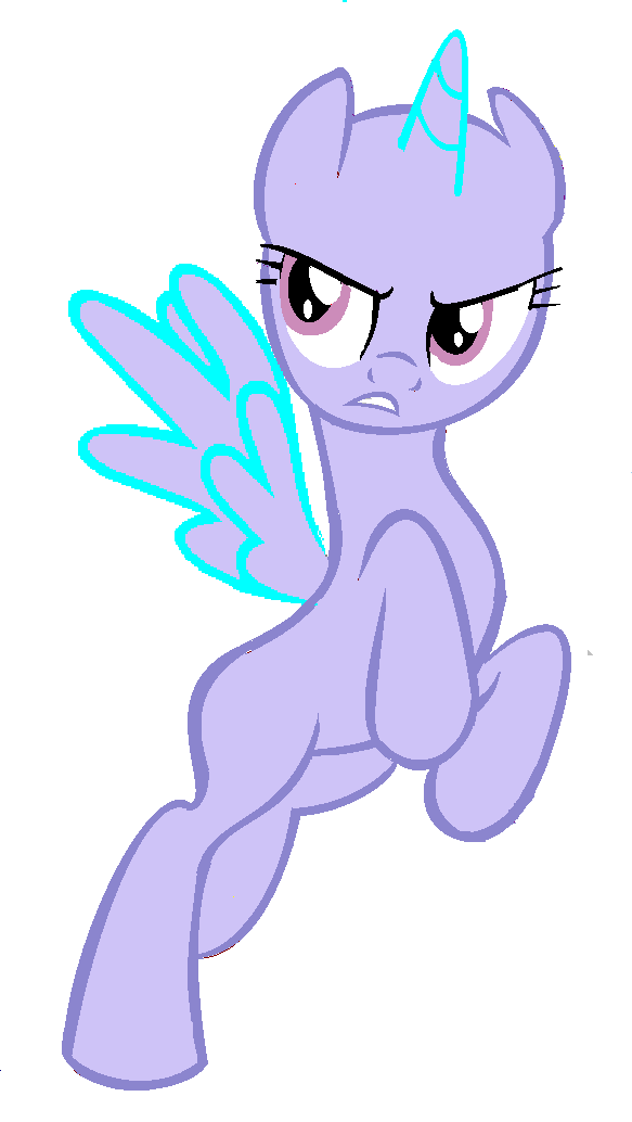 Displeased purple pegasus in cartoon style tattoo design by Anything But Good