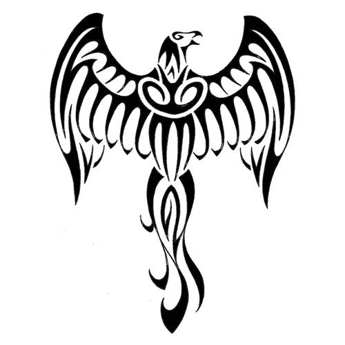Elegant black polynesian eagle tattoo design
