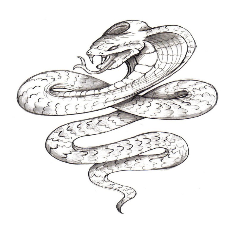 Elegant cobra snake tattoo design