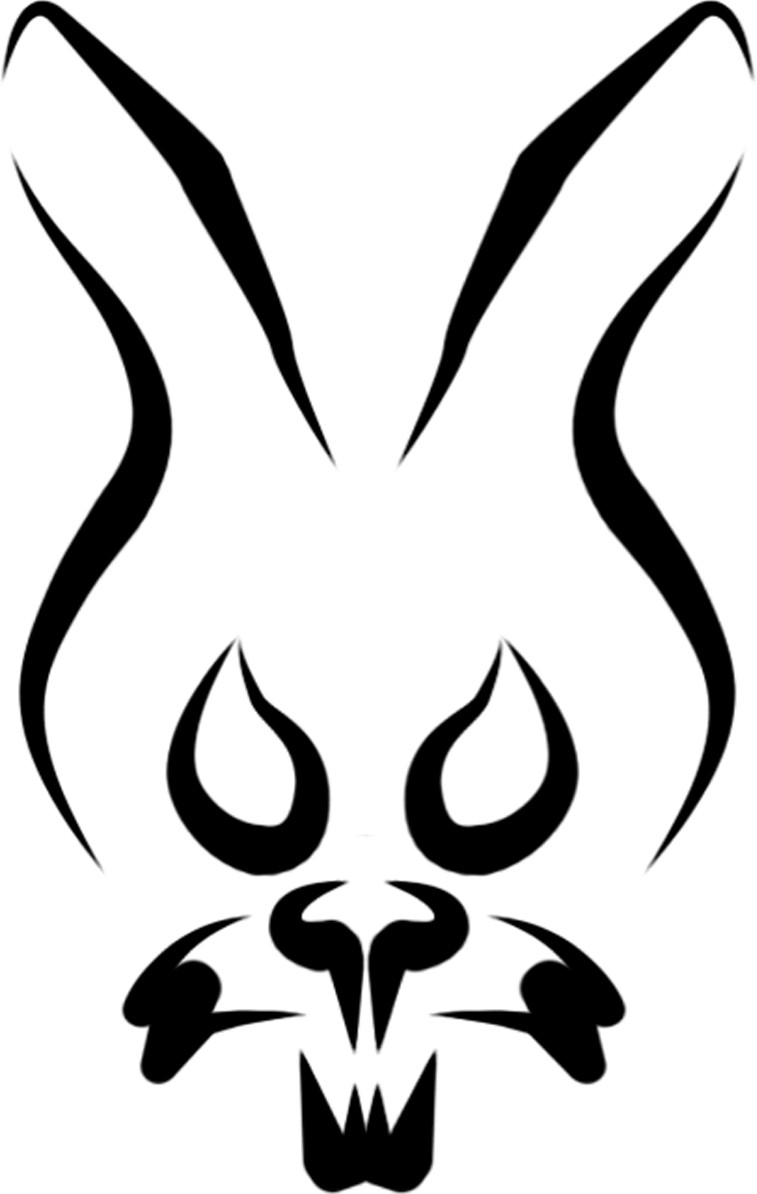Evil rabbit face tattoo design by Snakkar