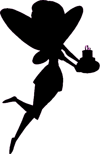 Fairy silhouette with a cake tattoo design