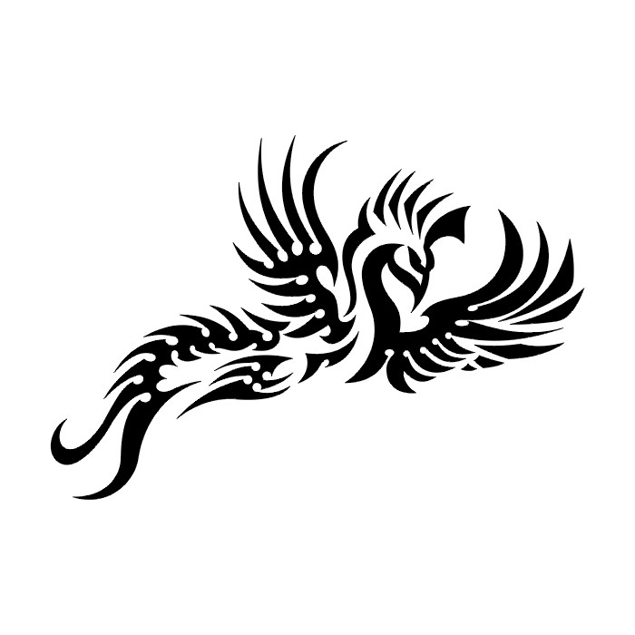 Fairy tribal flying bird tattoo design