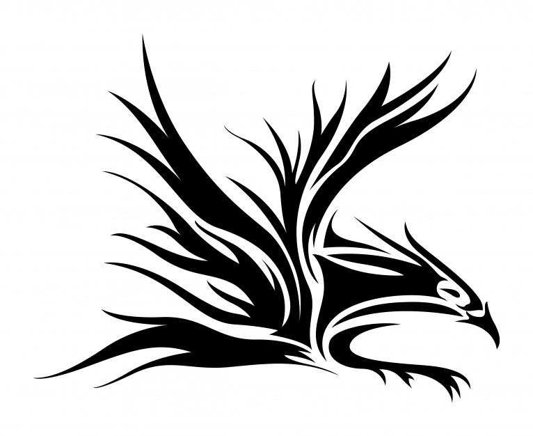 Fine black tribal eagle tattoo design